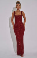 Square-Neck Maxi Dress – Square Neck, Occasion Gown for Weddings & Events