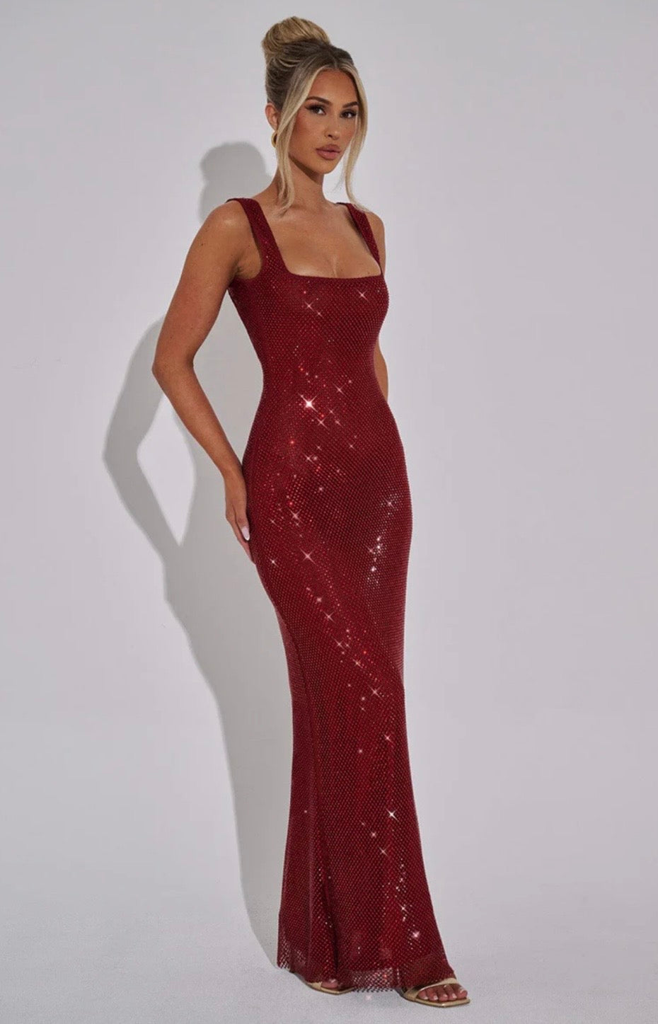 Square-Neck Maxi Dress – Square Neck, Occasion Gown for Weddings & Events
