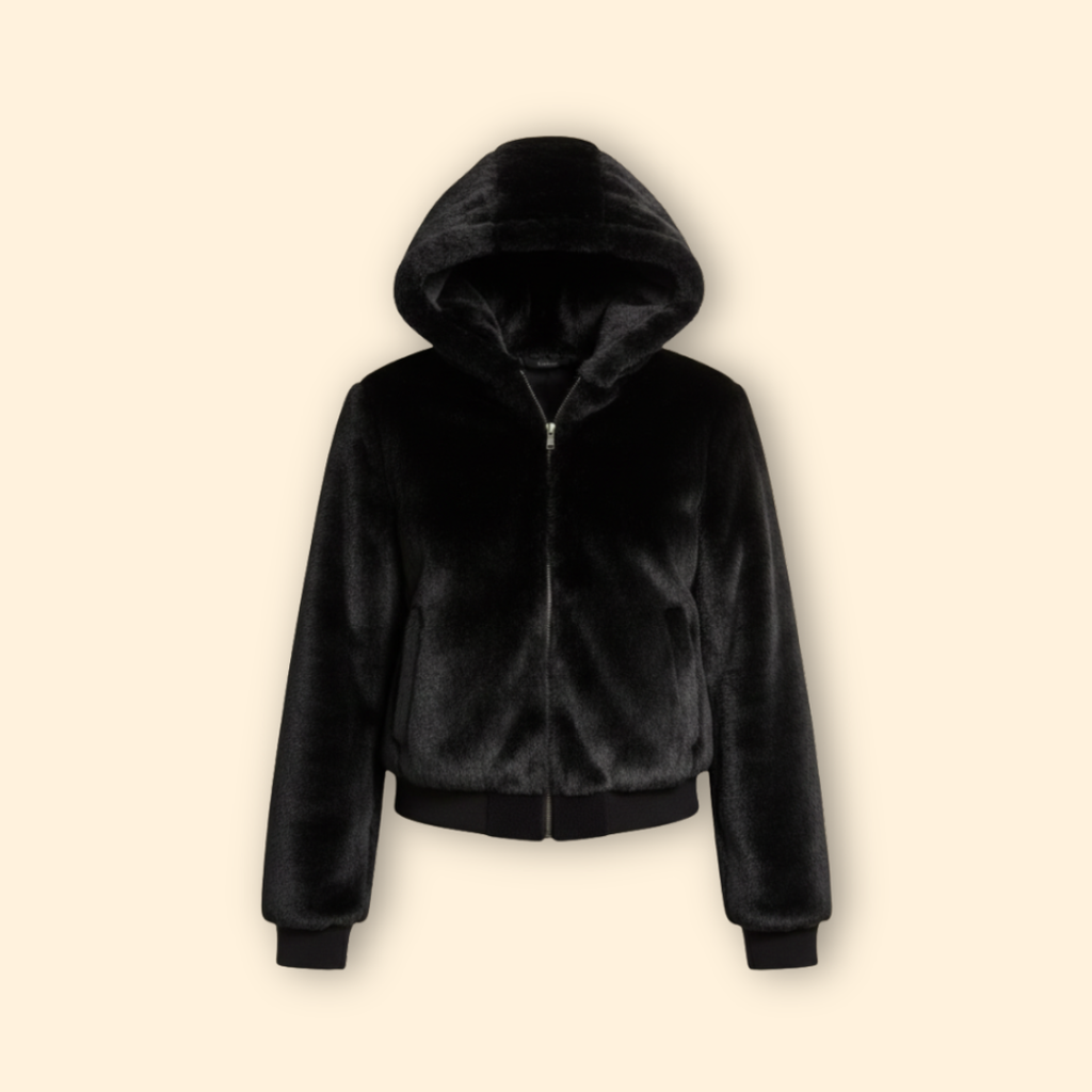 Faux Fur Bomber Jacket for Women – Cosy Layer for Casual Outings, Winter Wear