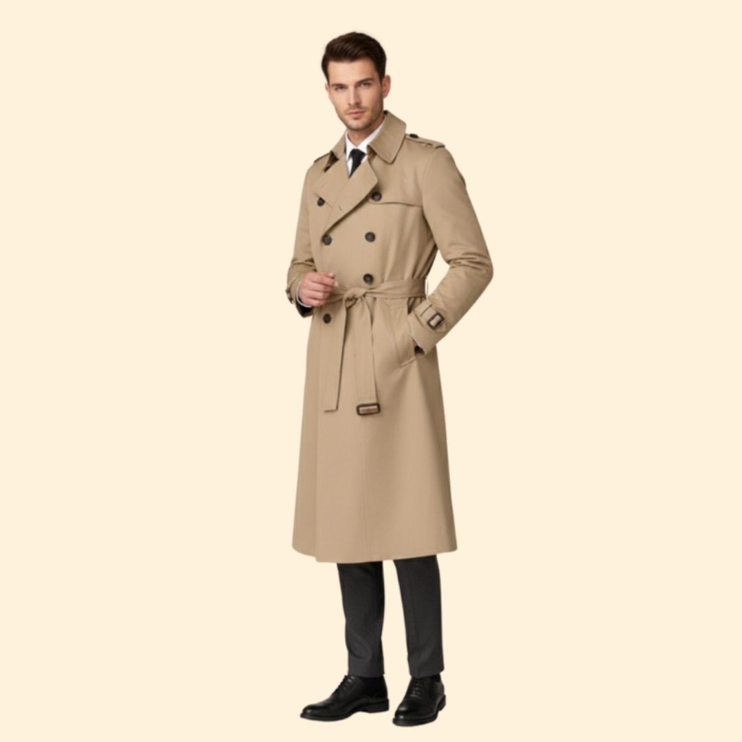 Men's Classic Trench Coat – Stylish Outerwear for Office, Casual Wear