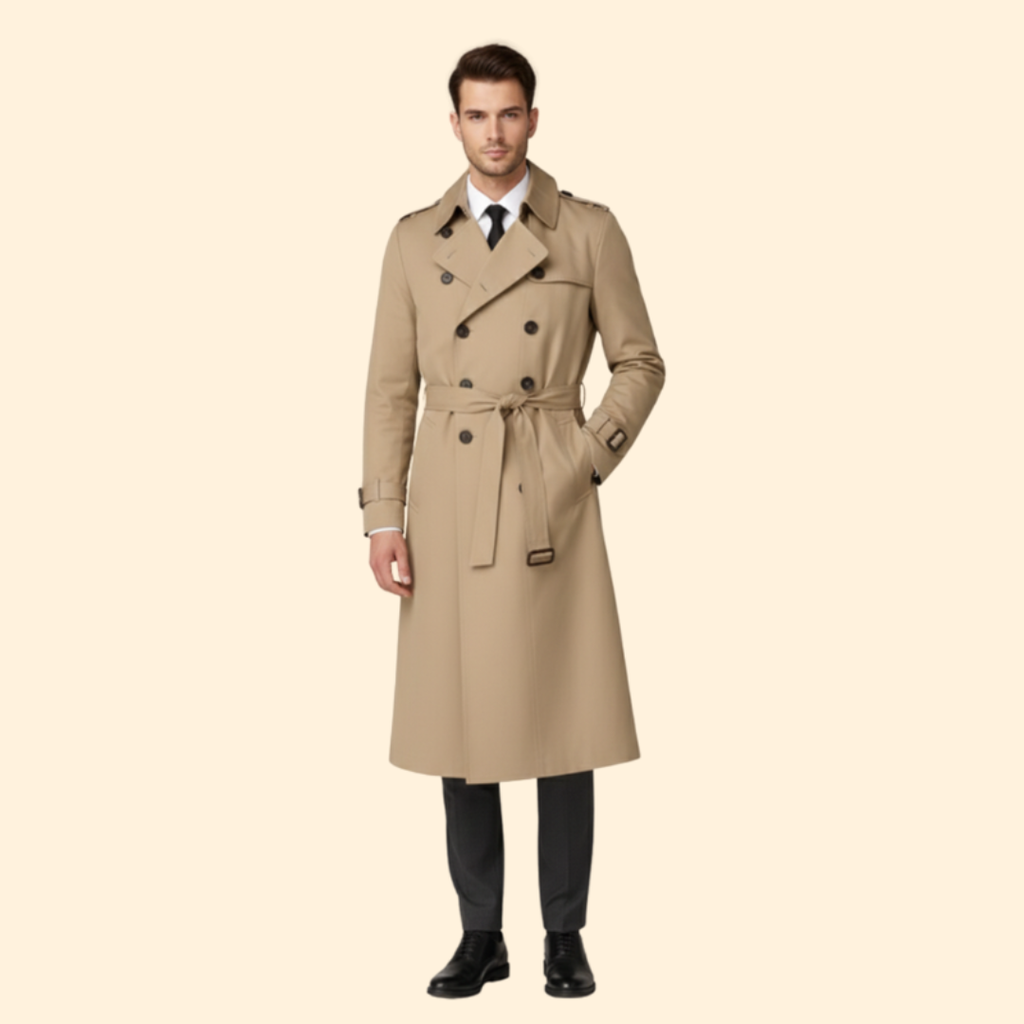 Men's Classic Trench Coat – Stylish Outerwear for Office, Casual Wear