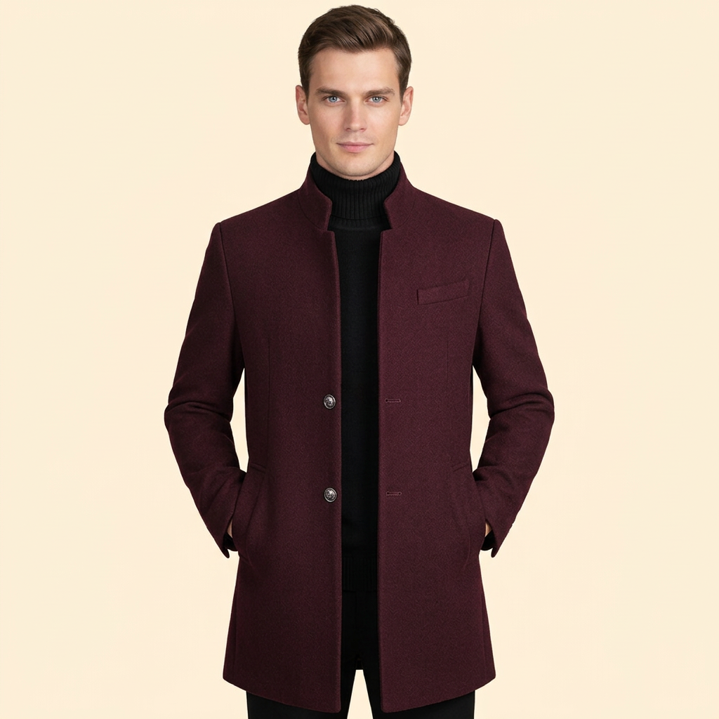 Men’s Coat Stand Collar – Casual Wear, Office Attire