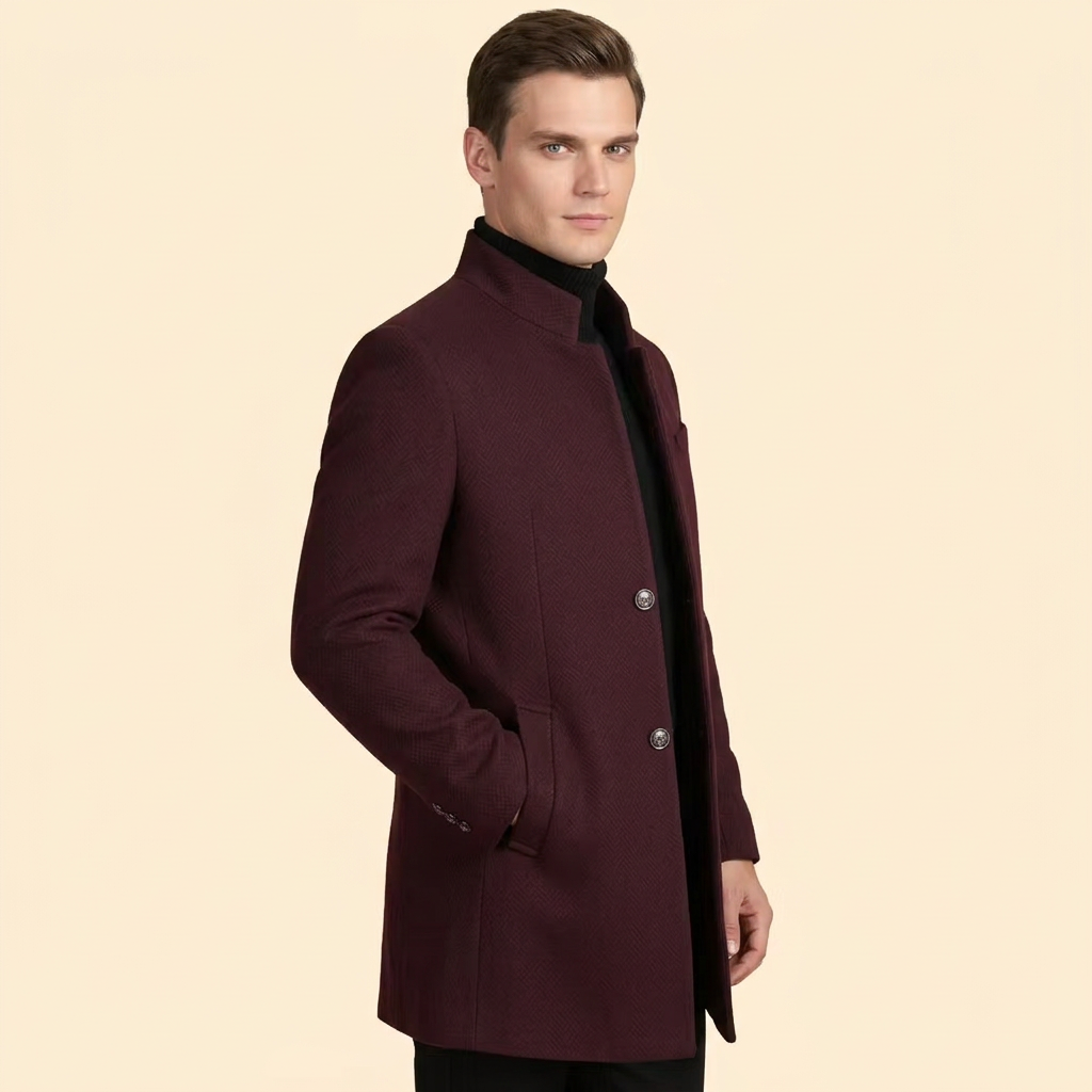 Men’s Coat Stand Collar – Casual Wear, Office Attire