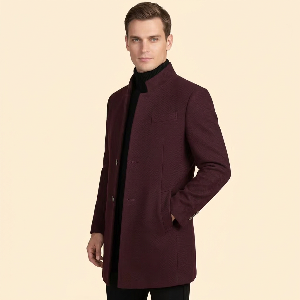 Men’s Coat Stand Collar – Casual Wear, Office Attire