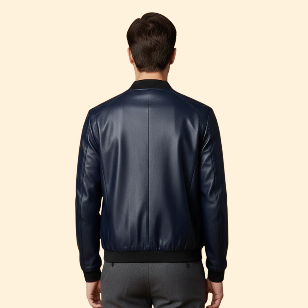 Men’s Leather Bomber Jacket – Casual Wear, Everyday Style