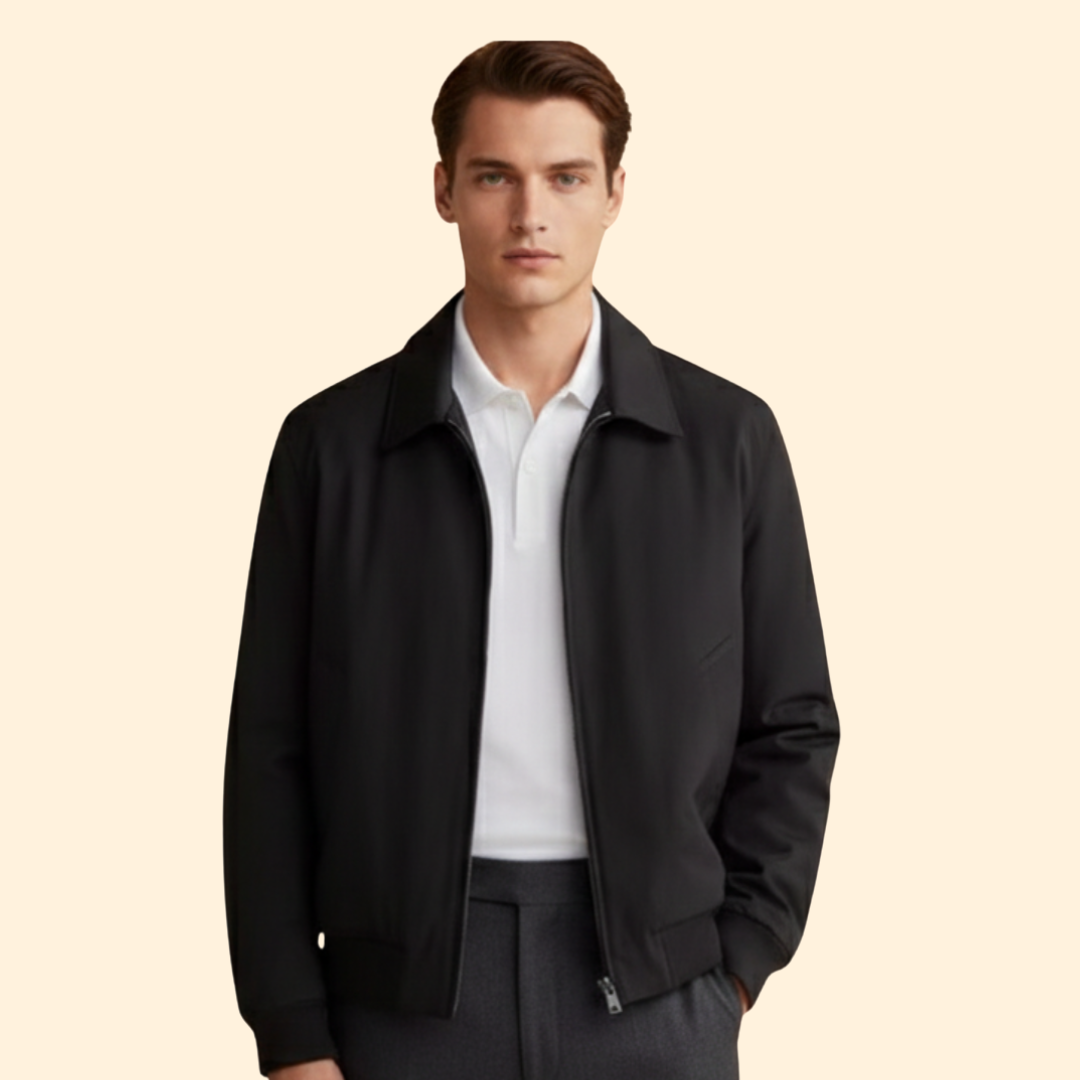 Men's Bomber Jacket with Zipper – Casual Wear, Everyday Style