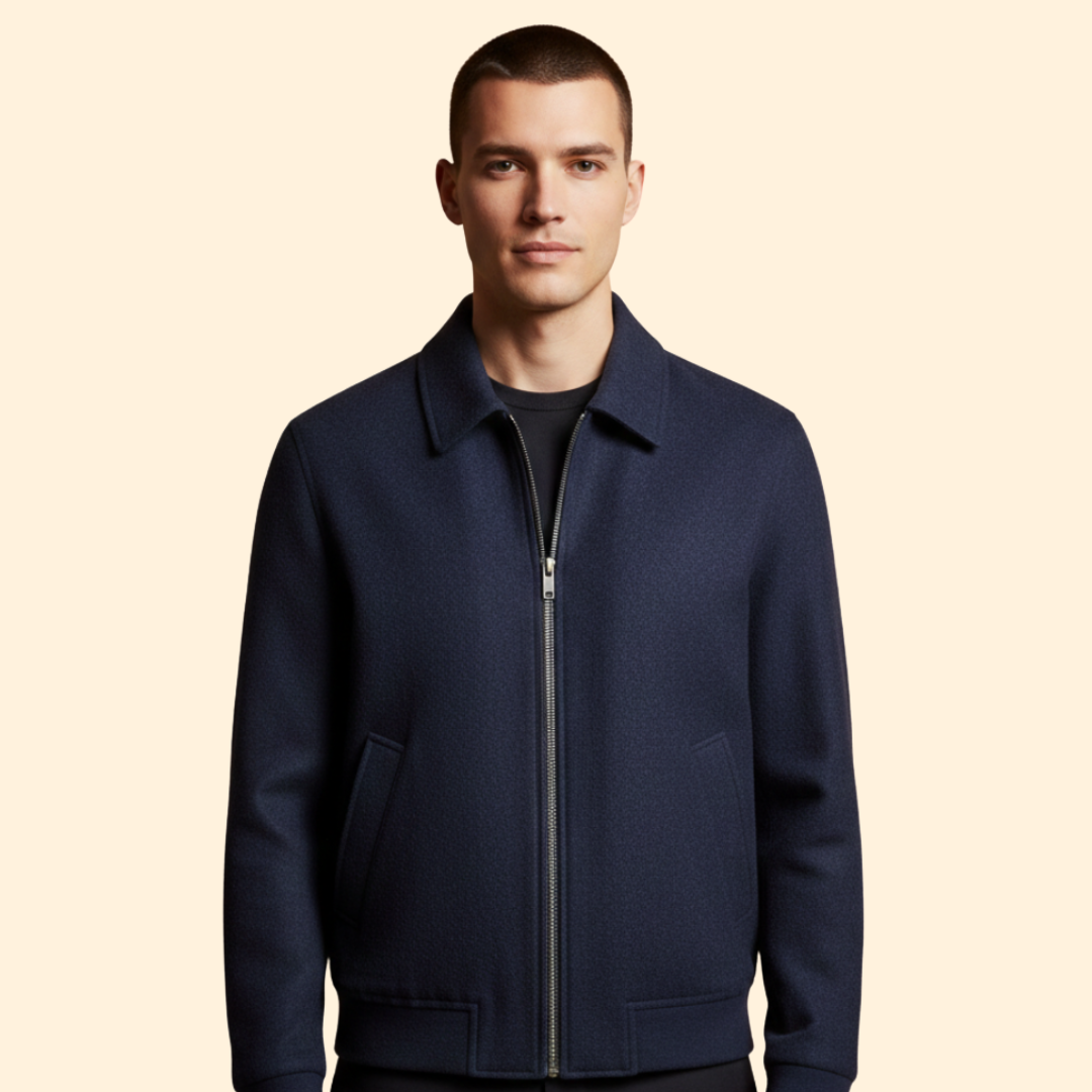 Men's Bomber Jacket with Zipper – Casual Wear, Everyday Style