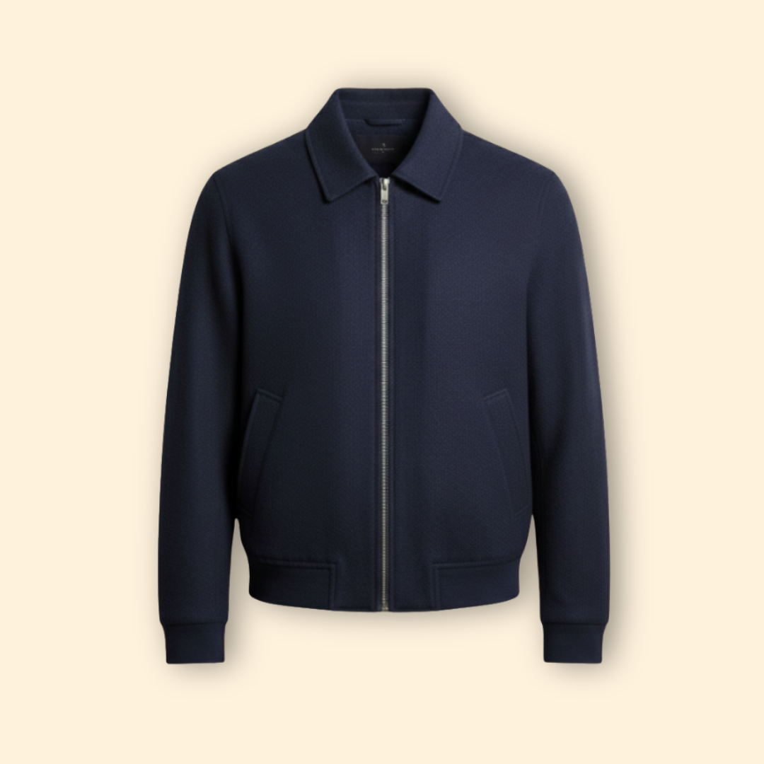 Men's Bomber Jacket with Zipper – Casual Wear, Everyday Style