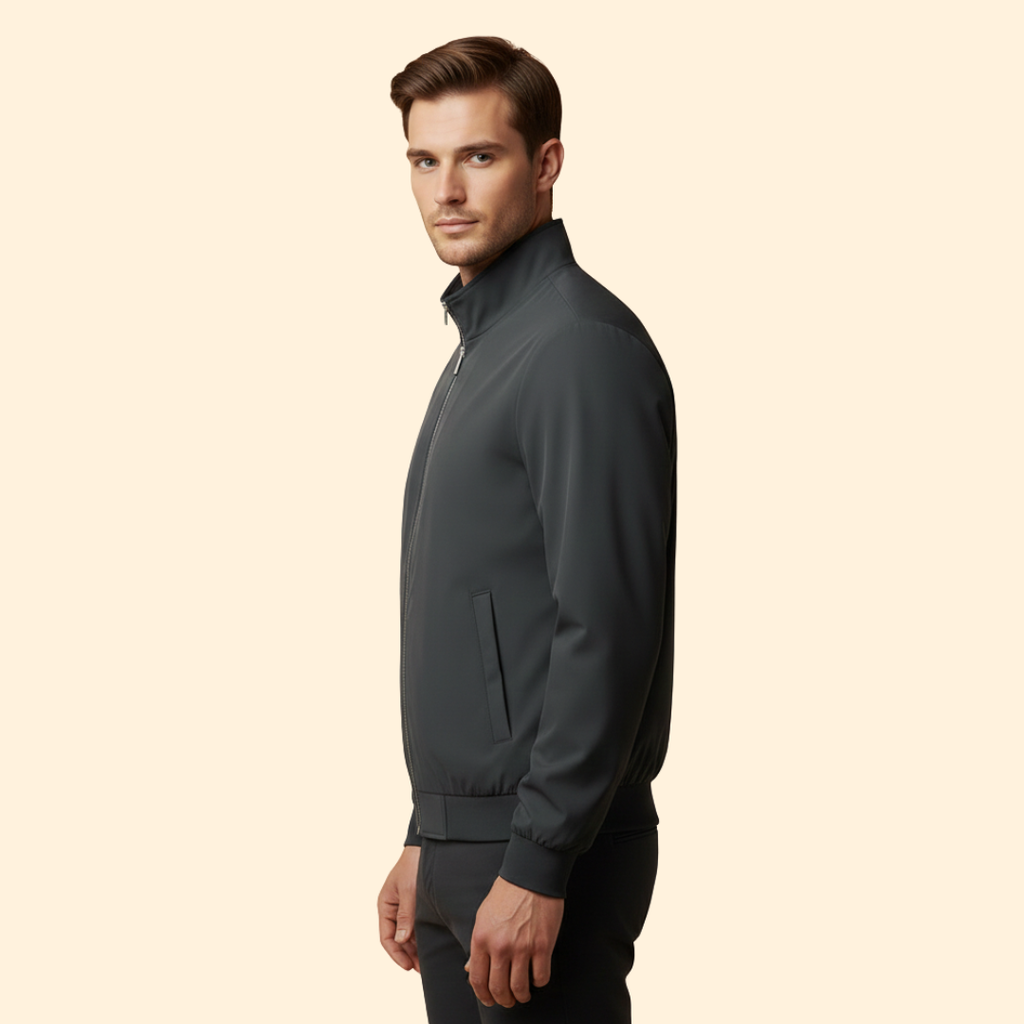 Men's Bomber Jacket with Stand Collar – Casual Wear, Everyday Style