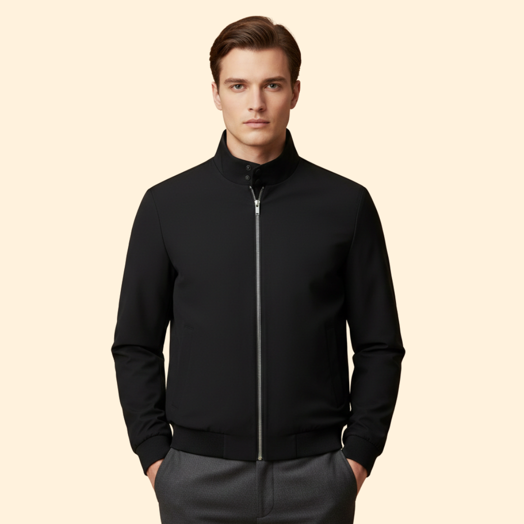 Men's Bomber Jacket with Stand Collar – Casual Wear, Everyday Style