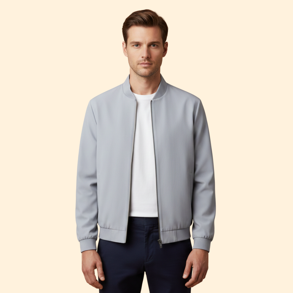Men's Bomber Jacket with Stand Collar – Casual Wear, Everyday Style