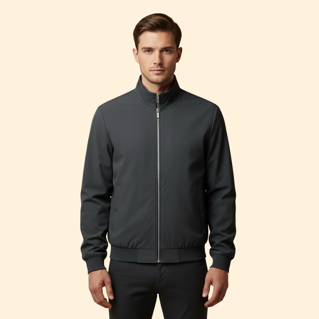 Men's Bomber Jacket with Stand Collar – Casual Wear, Everyday Style