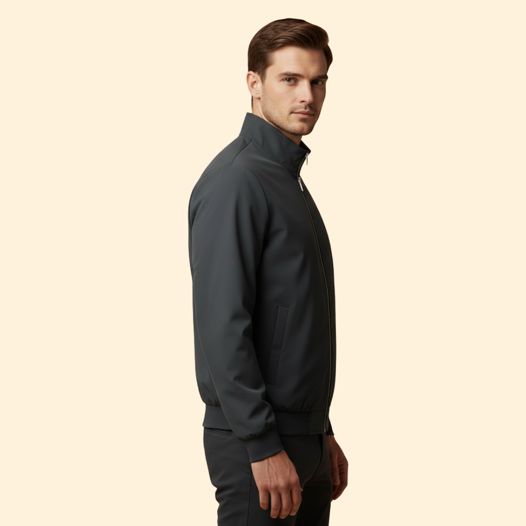 Men's Bomber Jacket with Stand Collar – Casual Wear, Everyday Style