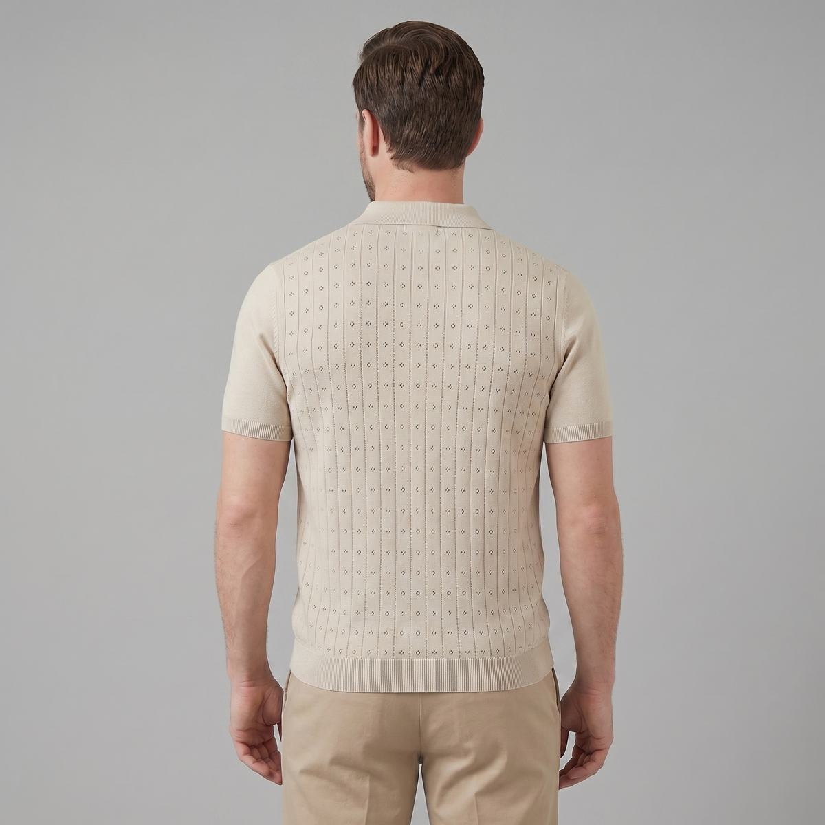 Men's Casual Polo Shirt - Short-Sleeved Cotton Blend for Everyday Wear