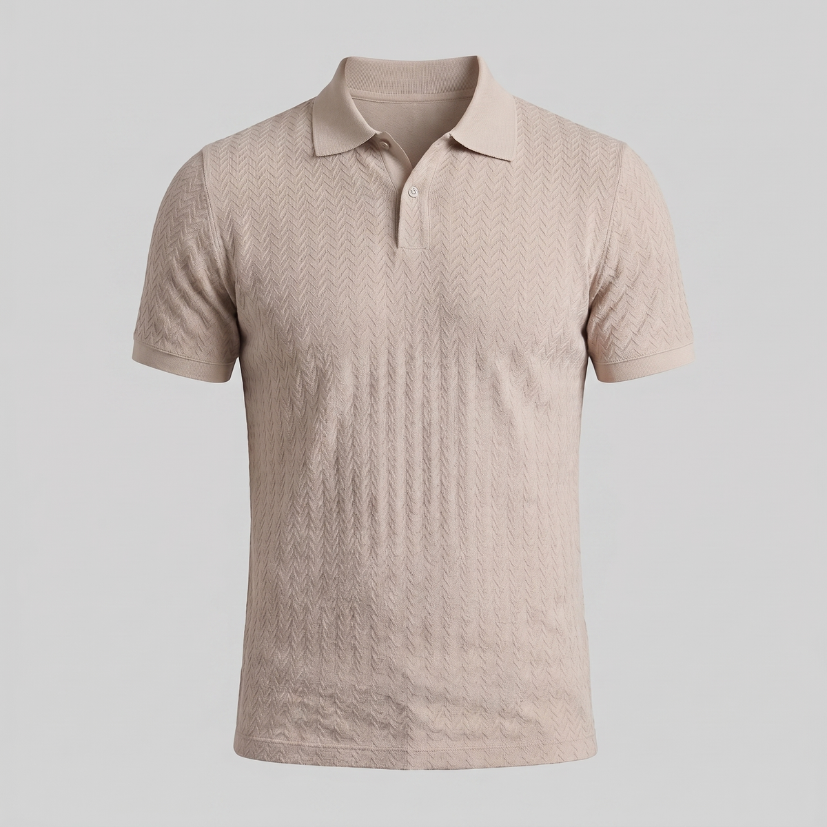 Men's Chevron Knit Polo Shirt - Comfortable Casual Wear for Everyday Style