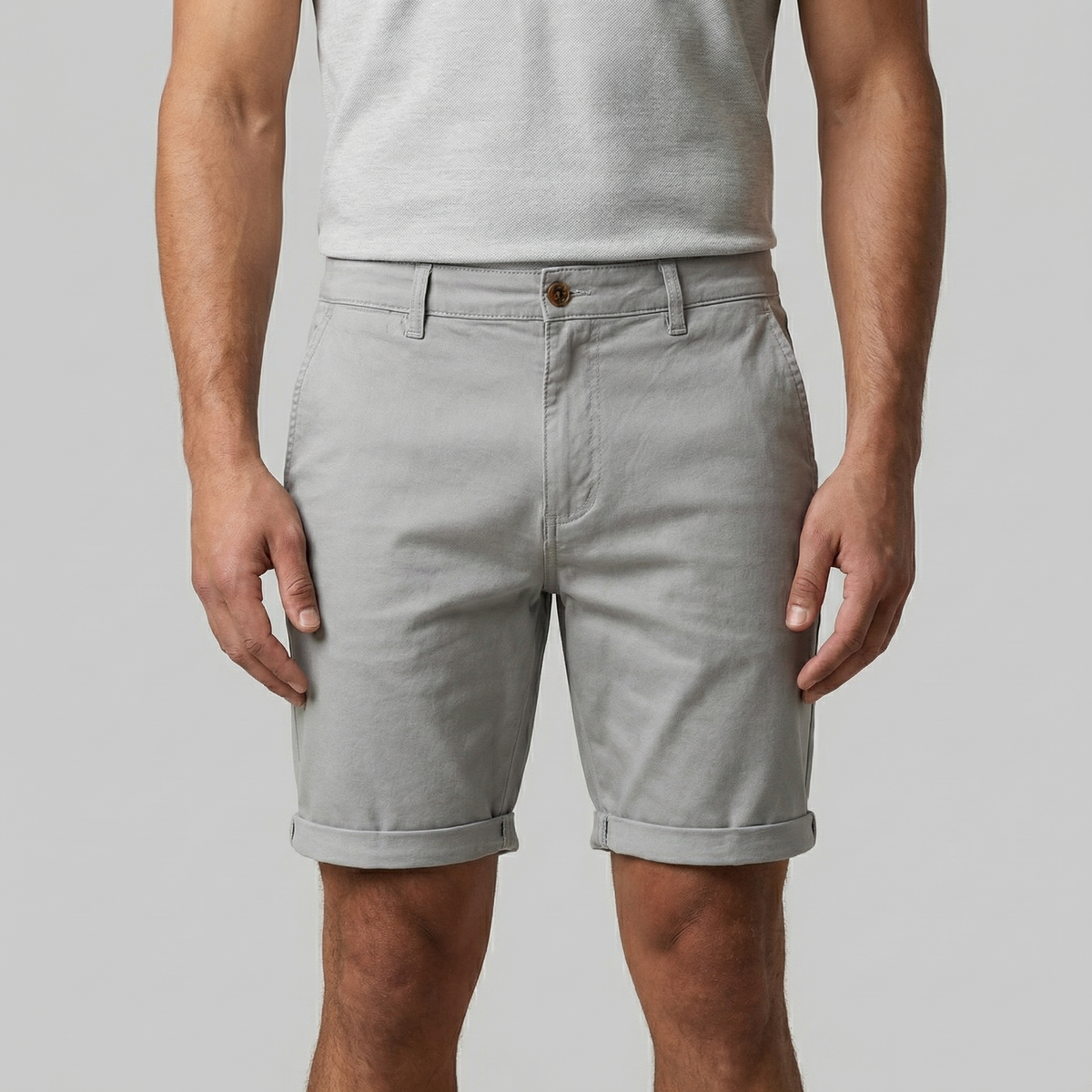 Men's Chino Shorts - Cotton Blend - Classic Fit - Casual Summer Wear