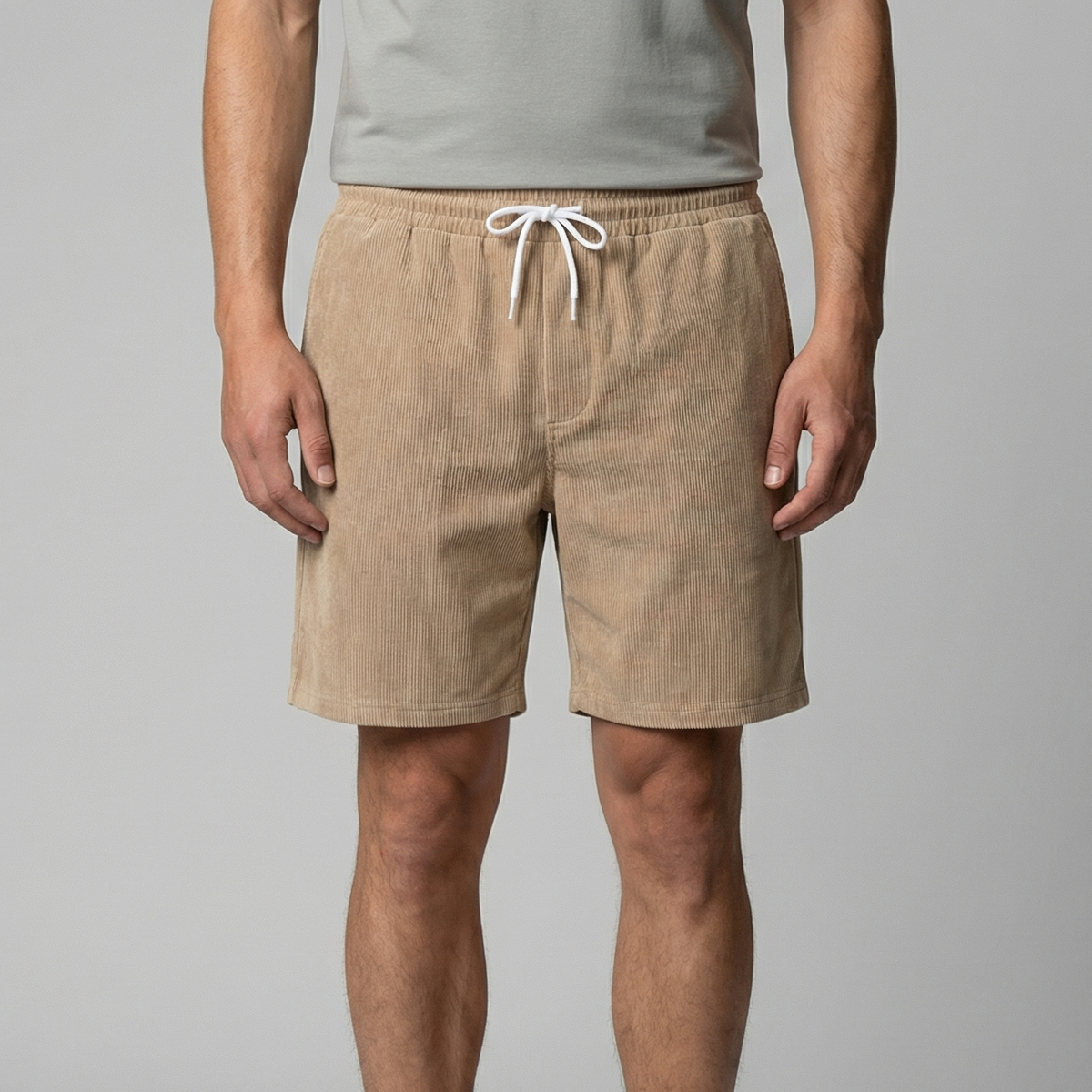 Men's Corduroy Shorts - Relaxed Fit, Casual Style for Summer Wear