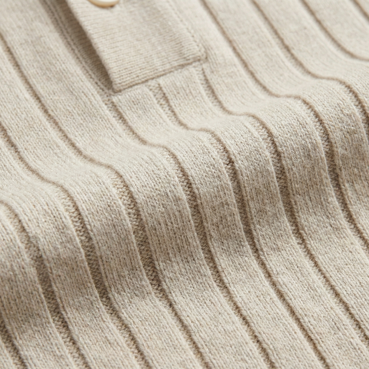 Men's Knit Polo Shirt with Stripes for Casual Wear