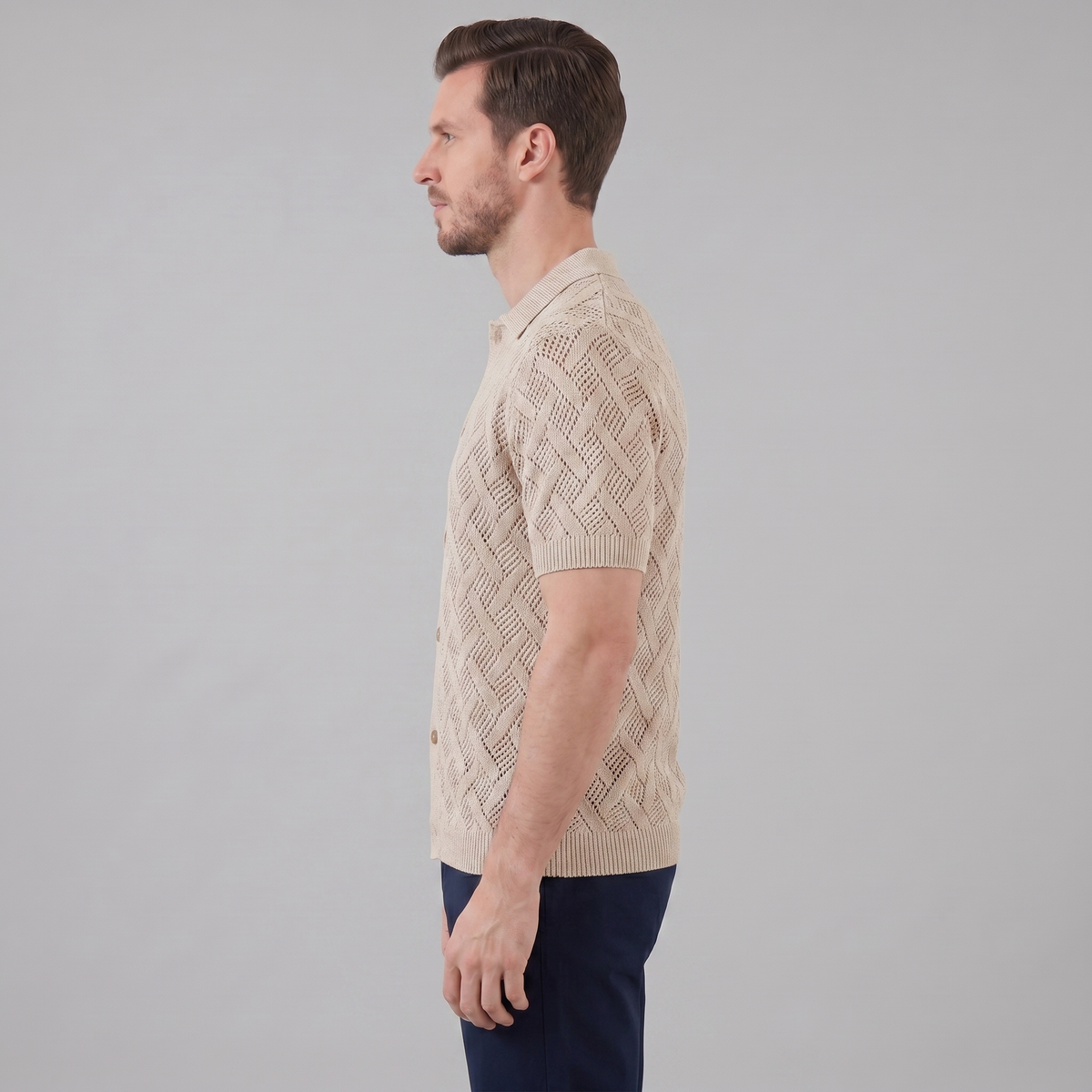Men's Lightweight Cotton Beach Polo Shirt for Summer Casual Wear