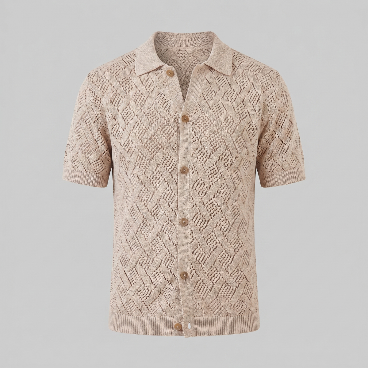 Men's Lightweight Cotton Beach Polo Shirt for Summer Casual Wear