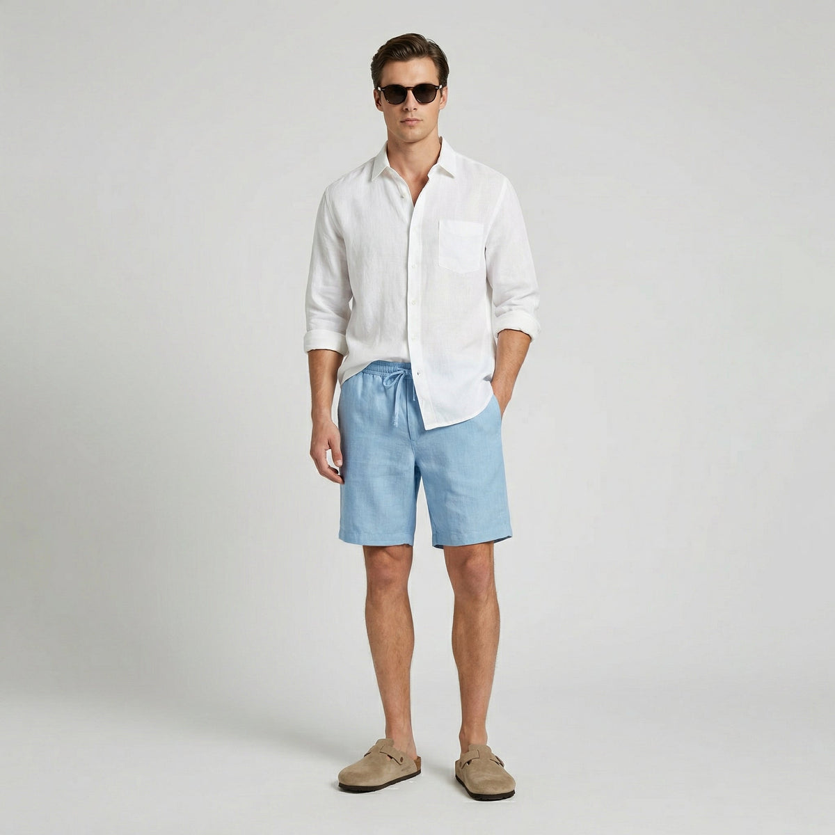 Men's Linen Summer Shorts - Breathable Casual Wear for Warm Weather