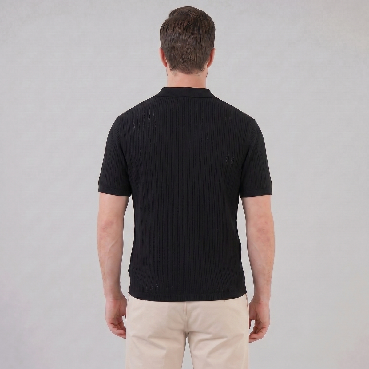 Men's Open Collar Polo Shirt - Lightweight Cotton - Summer Casual Wear