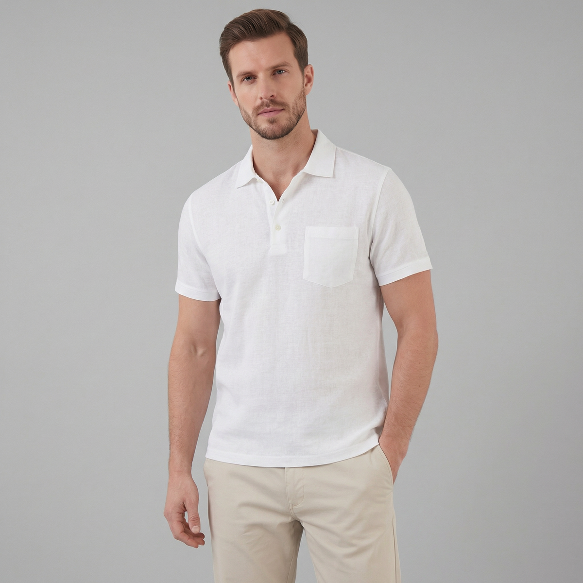 Men's Short Sleeve Polo Shirt - Lightweight Cotton - Casual Summer Wear