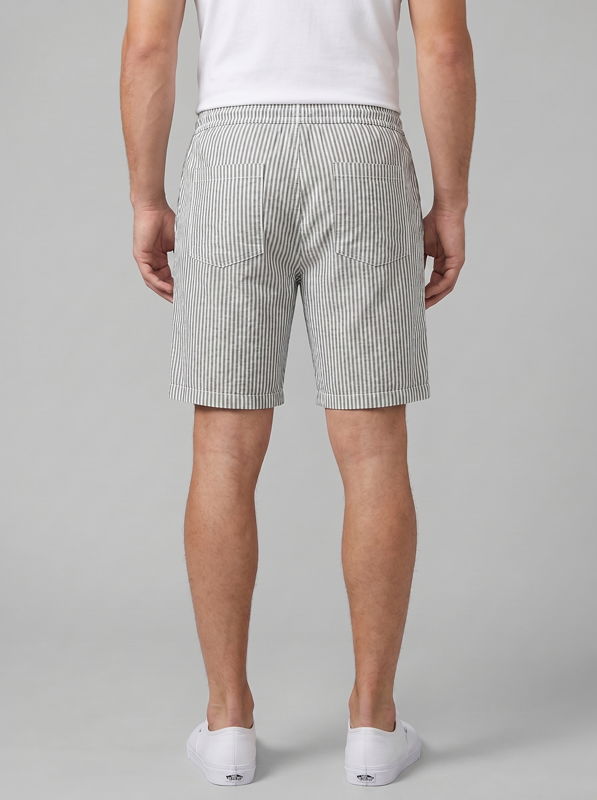 Men's Striped Cotton Summer Shorts for Casual Wear