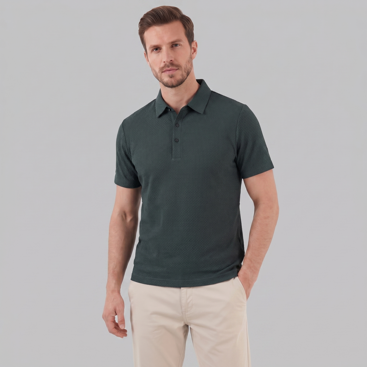 Men's Structured Cotton Polo Shirt for Casual and Business Wear
