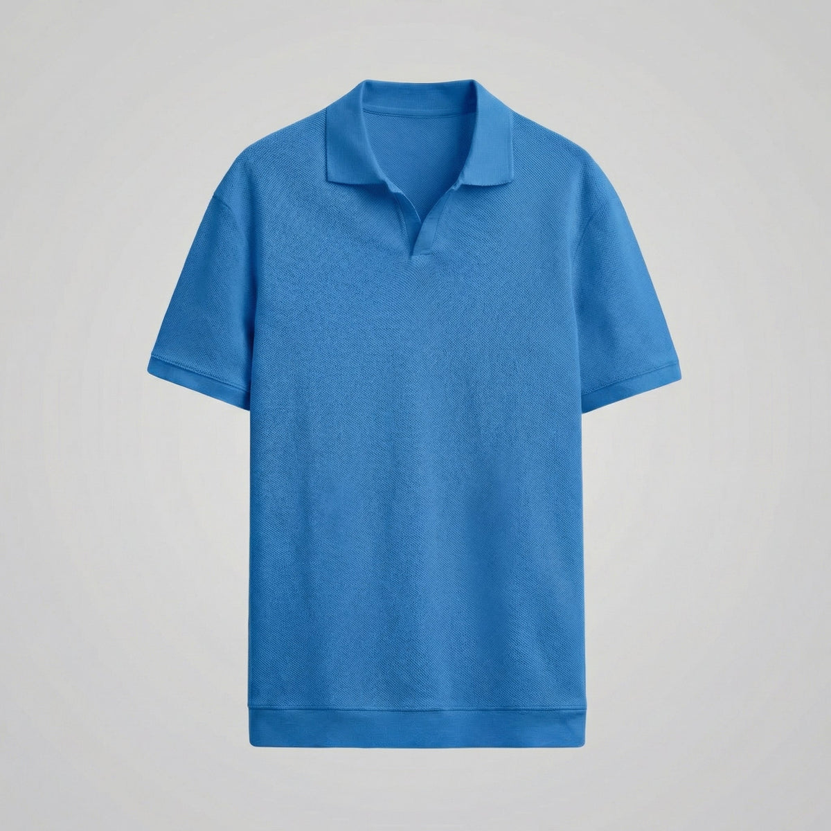 Men's V-Neck Polo Shirt - Structured Fit - Casual Wear - Various Colors