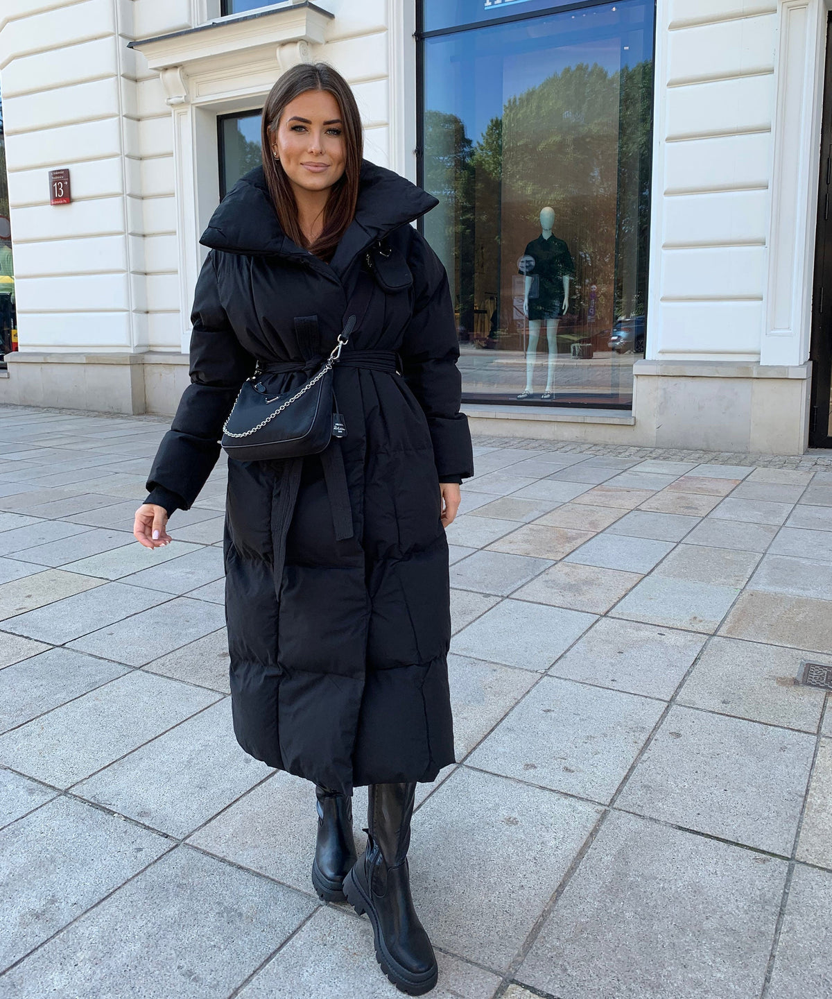 Long Quilted Winter Coat in Black – Stylish Warmth for Everyday Wear, Casual Outings