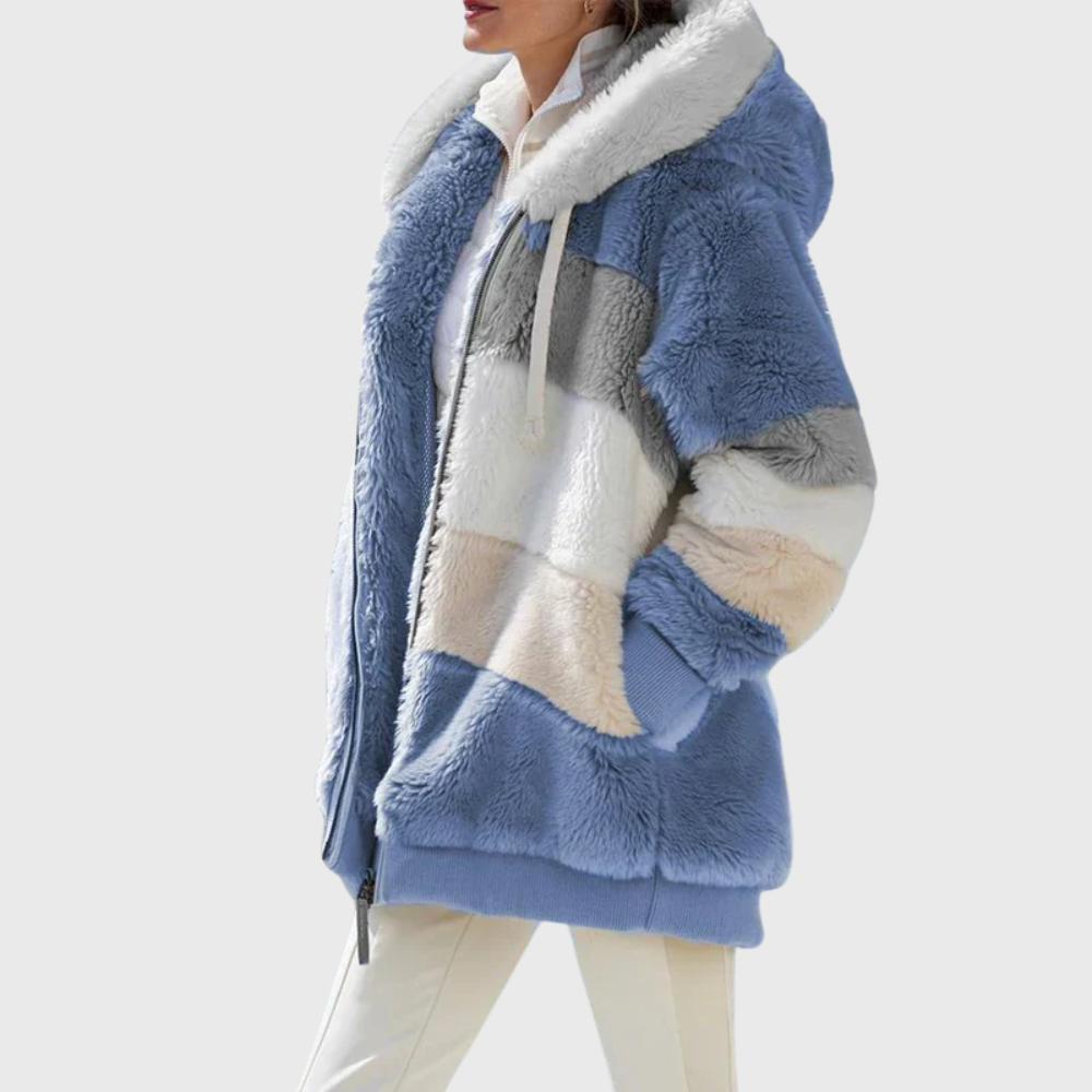 Multicolour Warm Puffer Jacket with Hood – Casual, Outdoor