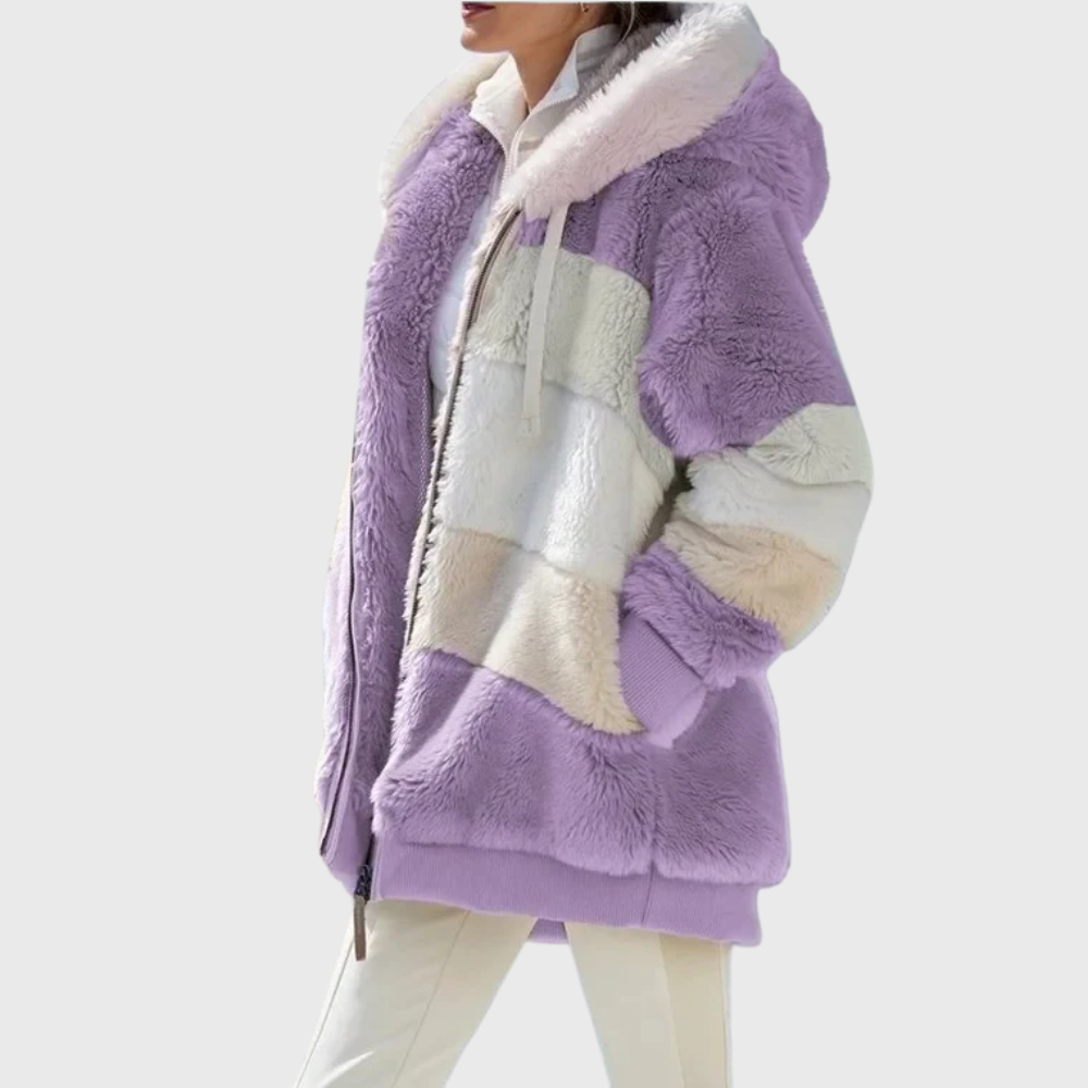 Multicolour Warm Puffer Jacket with Hood – Casual, Outdoor