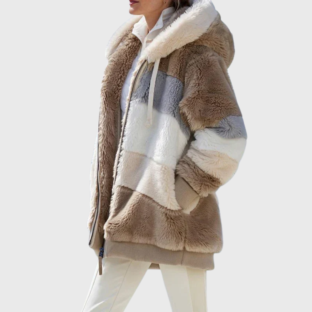 Multicolour Warm Puffer Jacket with Hood – Casual, Outdoor