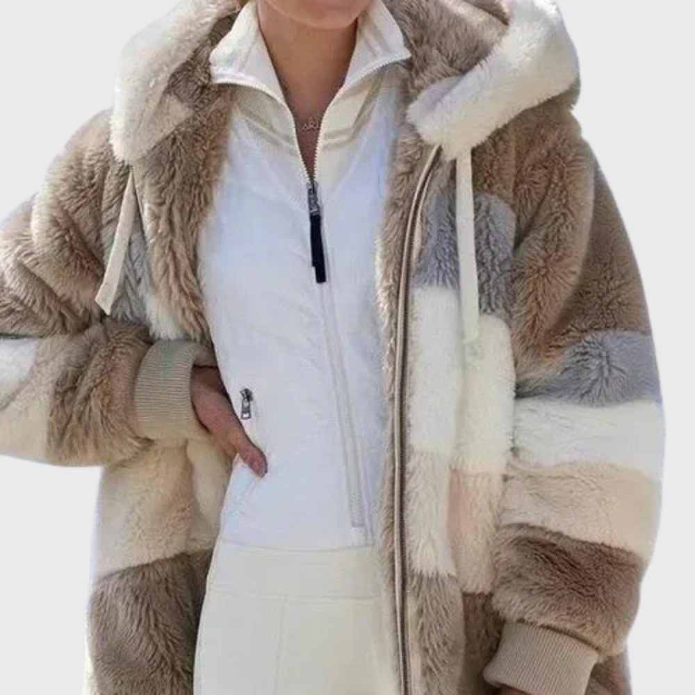 Multicolour Warm Puffer Jacket with Hood – Casual, Outdoor