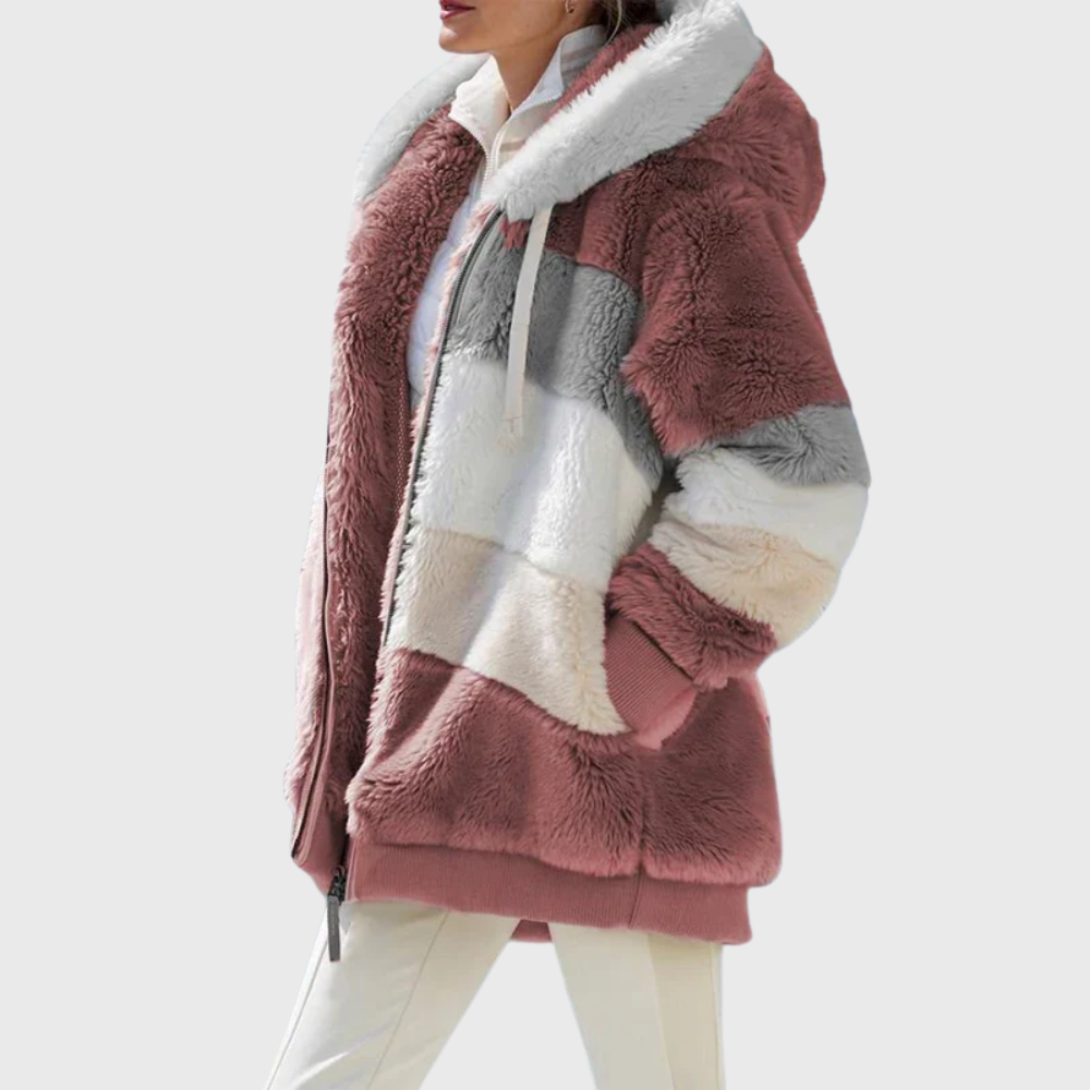 Multicolour Warm Puffer Jacket with Hood – Casual, Outdoor