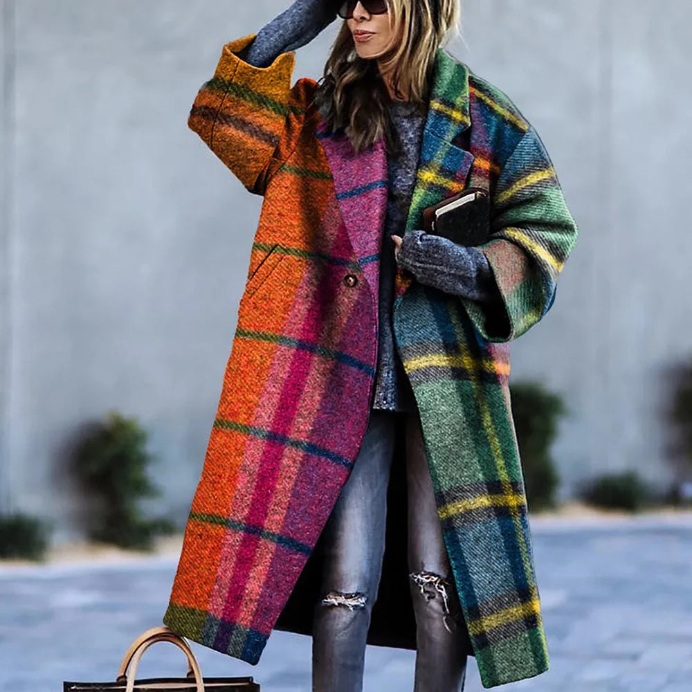 Women's Wool Blend Long Coat – Stylish Outerwear, Everyday Wear