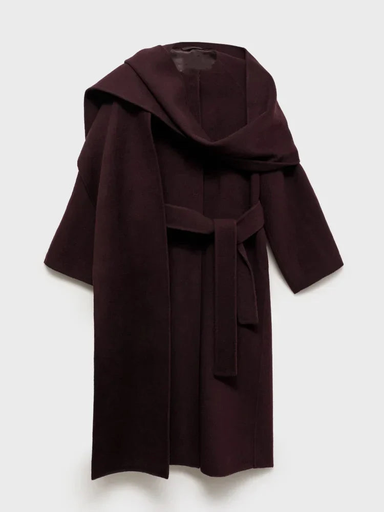 Bordeaux Wrap Coat – Stylish Women's Outerwear, Perfect for Everyday Wear, Casual Outings