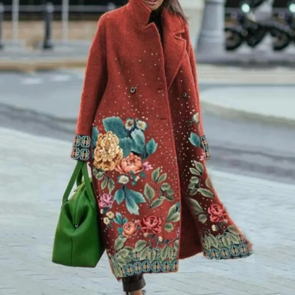 Women's Wool Blend Long Coat – Stylish Outerwear, Everyday Wear