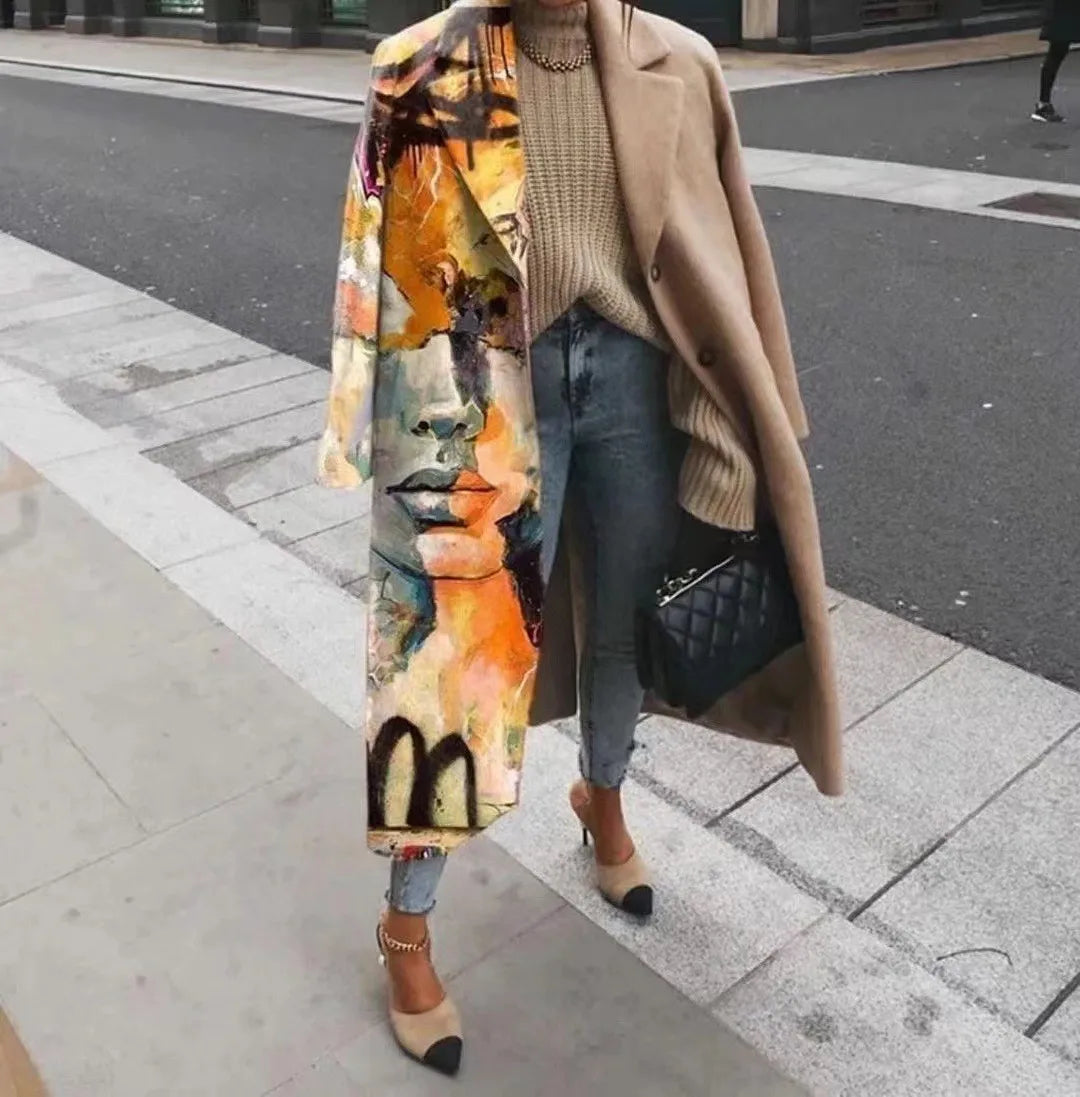 Women's Wool Blend Long Coat – Stylish Outerwear, Everyday Wear
