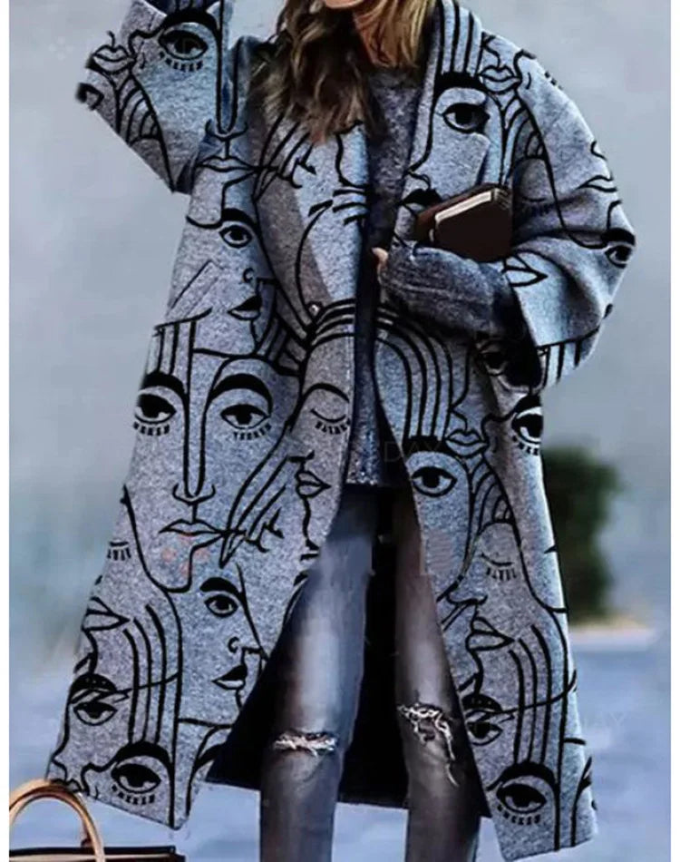 Women's Wool Blend Long Coat – Stylish Outerwear, Everyday Wear