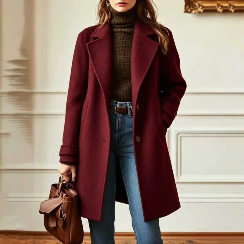Women's Wool Blend Trench Coat – Stylish Layering, Perfect for Every Occasion