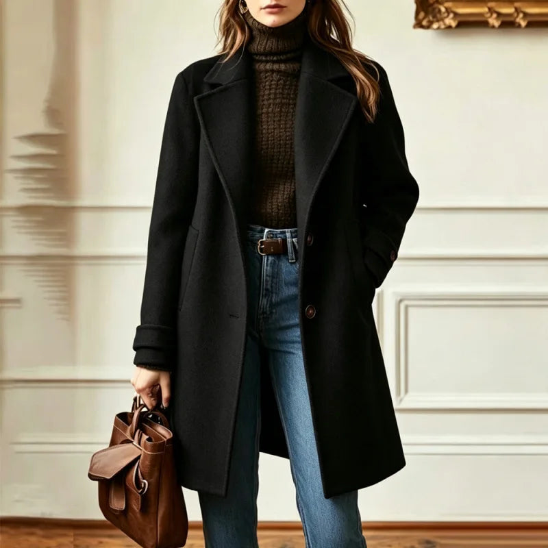Women's Wool Blend Trench Coat – Stylish Layering, Perfect for Every Occasion