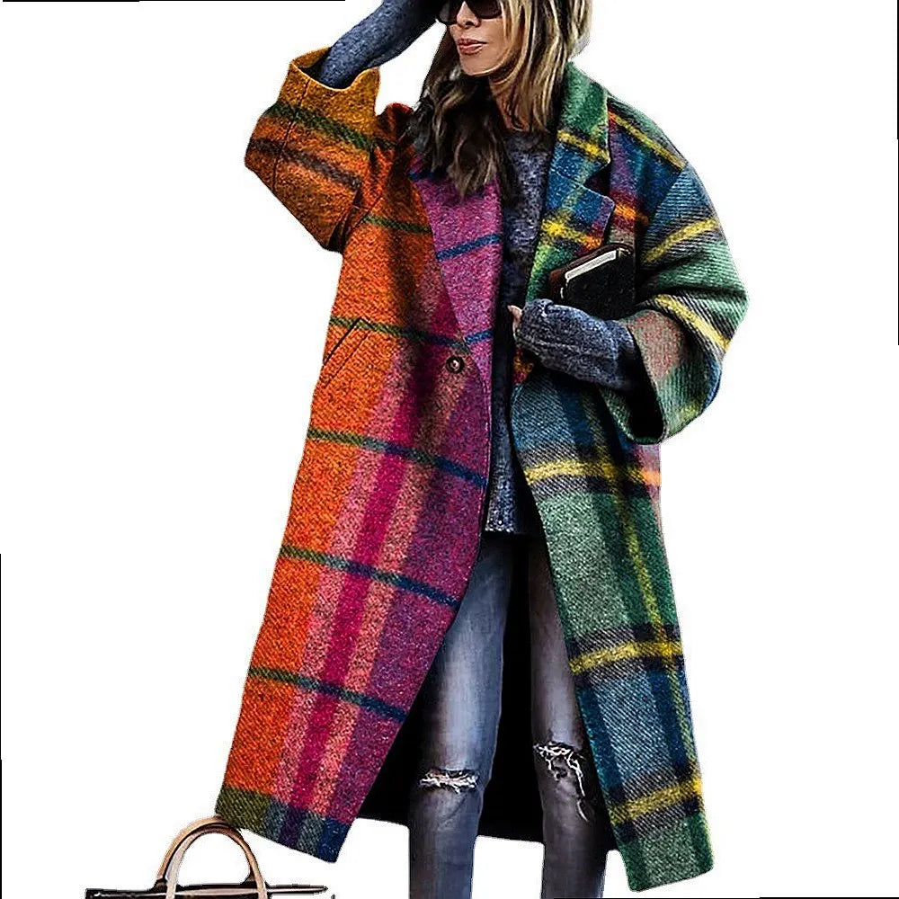 Women's Wool Blend Long Coat – Stylish Outerwear, Everyday Wear