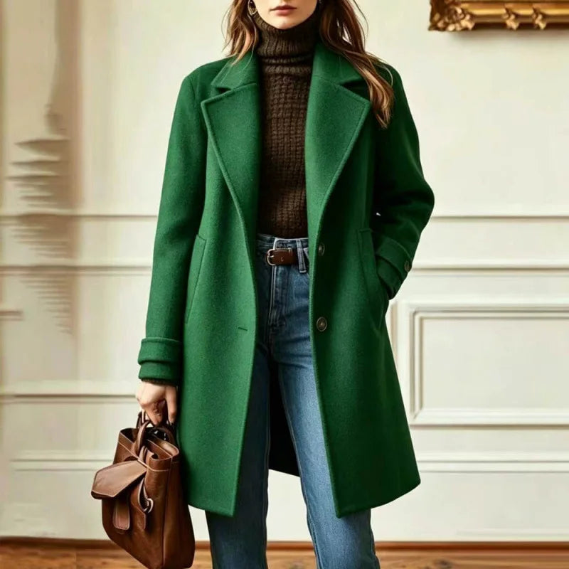 Women's Wool Blend Trench Coat – Stylish Layering, Perfect for Every Occasion