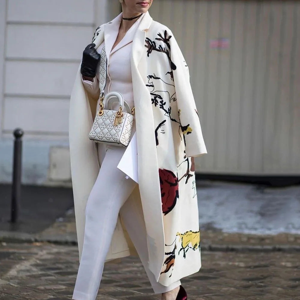 Women's Wool Blend Long Coat – Stylish Outerwear, Everyday Wear