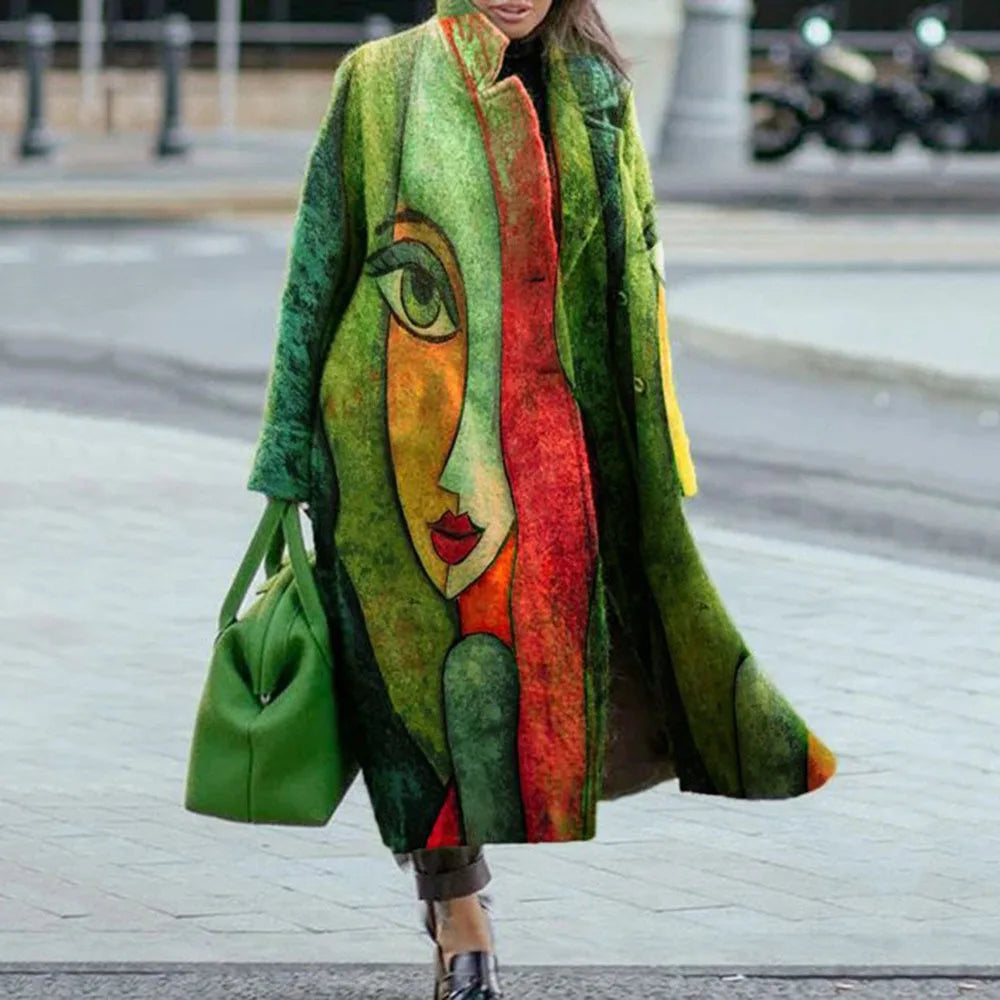 Women's Wool Blend Long Coat – Stylish Outerwear, Everyday Wear