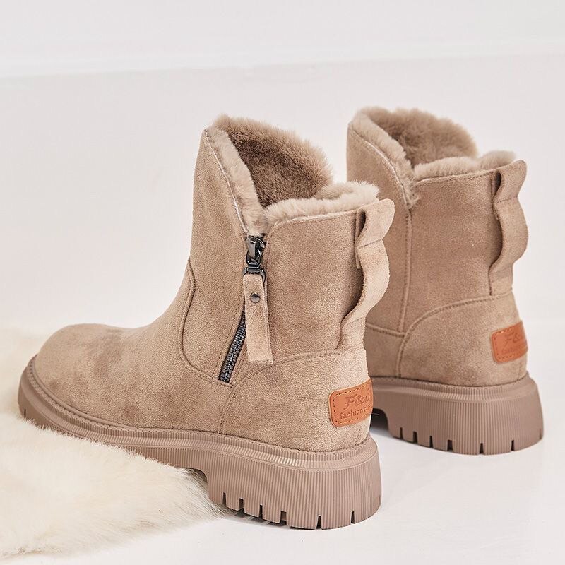 Women's Ankle Boots, Faux Fur Lined, Chunky Sole – Winter, Casual Wear