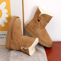Women's Fleece Mid-Calf Snow Boots – Cosy Winter Footwear, Outdoor Adventures