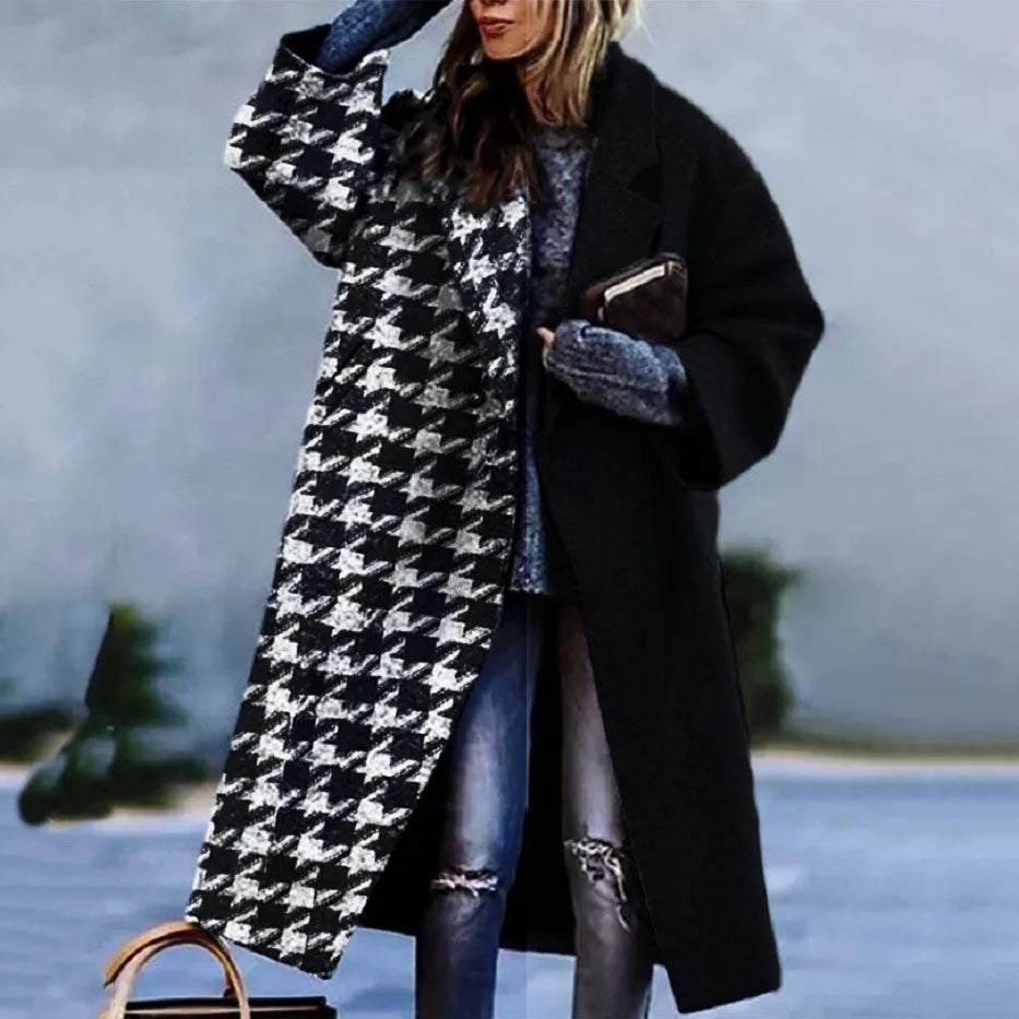 Women's Wool Blend Long Coat – Stylish Outerwear, Everyday Wear